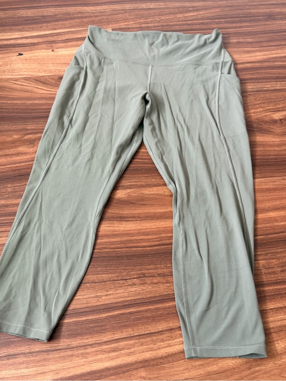 Lululemon Olive Green Crop Leggings (Size 12)